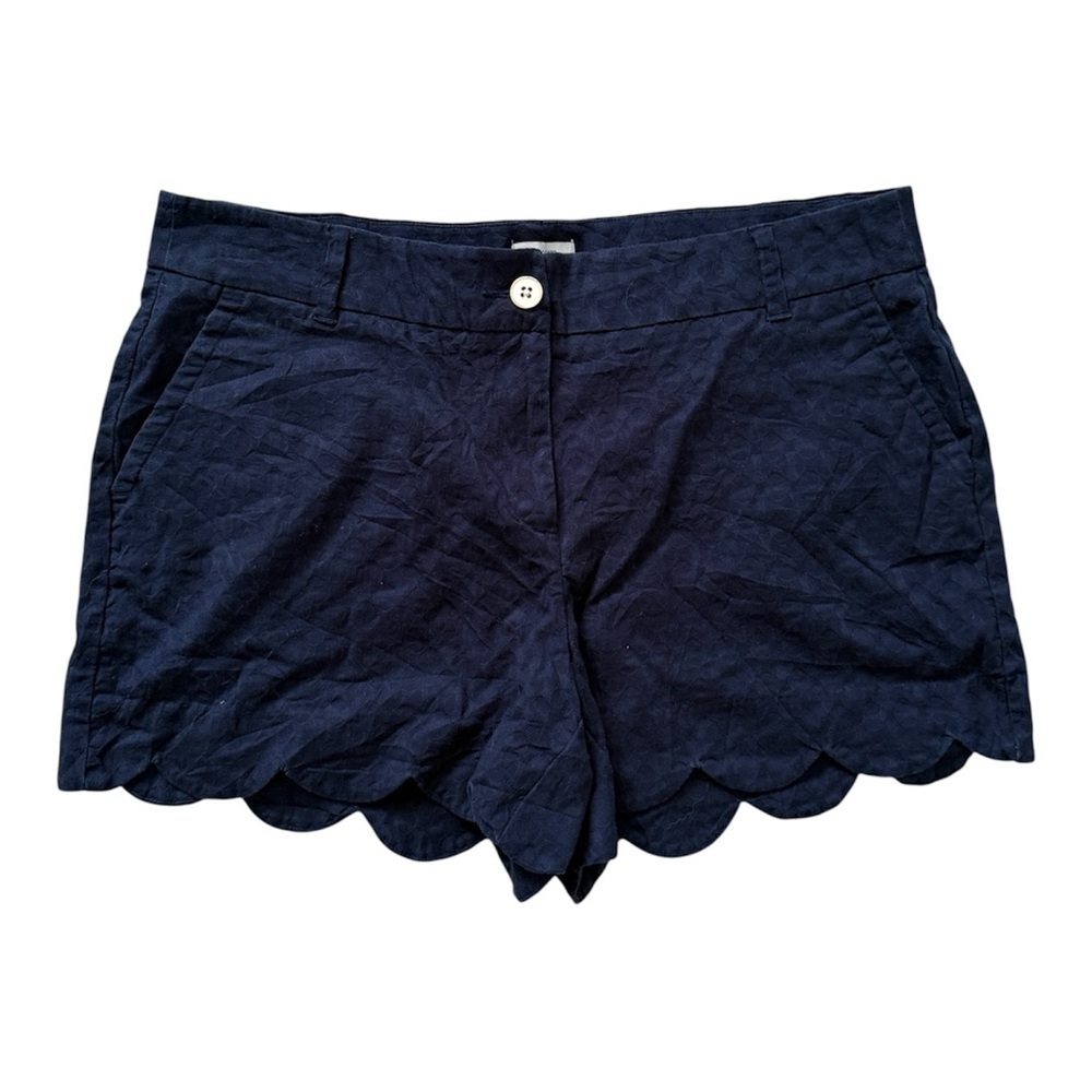 Crown & Ivy Dark Blue Scalloped Shorts